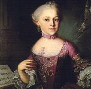 Pietro Antonio Lorenzoni Portrait of Maria Anna Mozart France oil painting artist